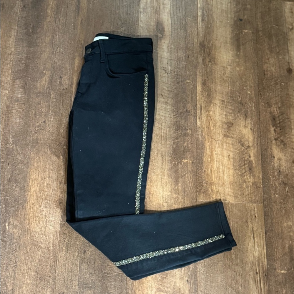 Zara Black Jeans with Gold Accents Size 6